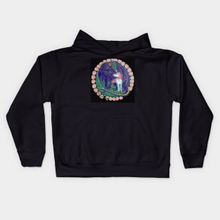 Purple dragon and unicorn Kids Hoodie